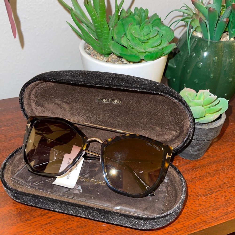 TOM FORD Dahlia-02 0648 52G Havana Gold Brown Mirror Sunglasses